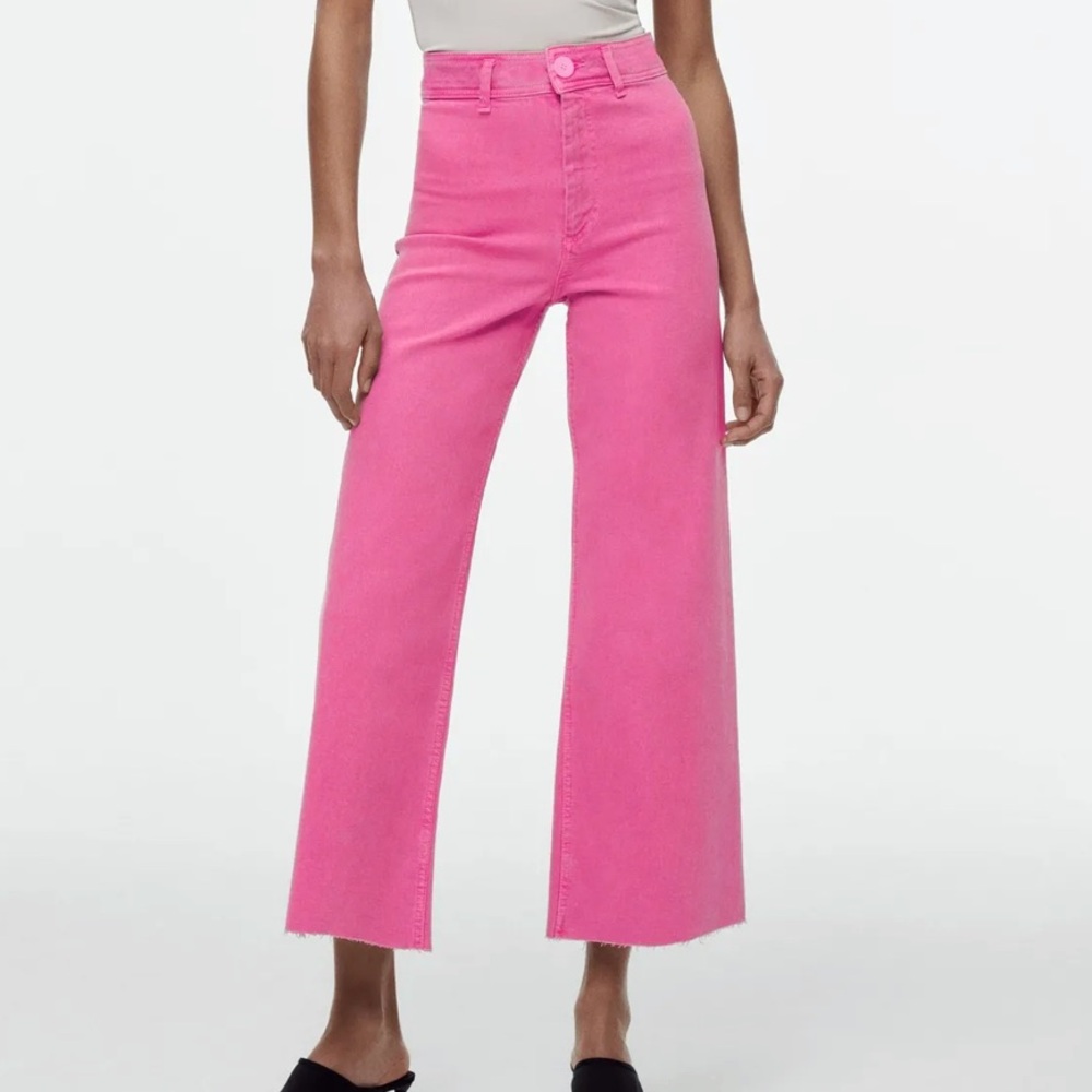 Zara Marine Straight Jeans - pink - size 4